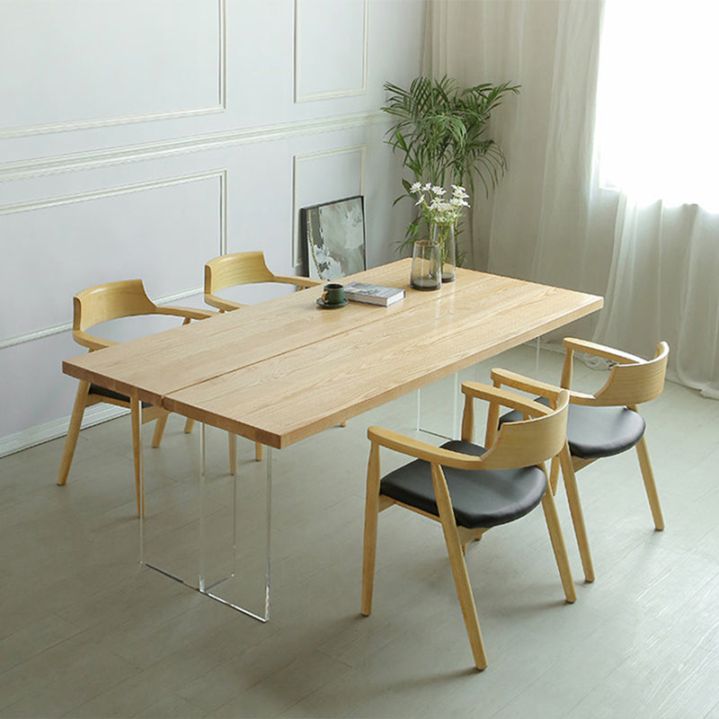 Tavolo da pranzo in legno massiccio di pino tavolo da pranzo rettangolo con doppia base di piedistallo