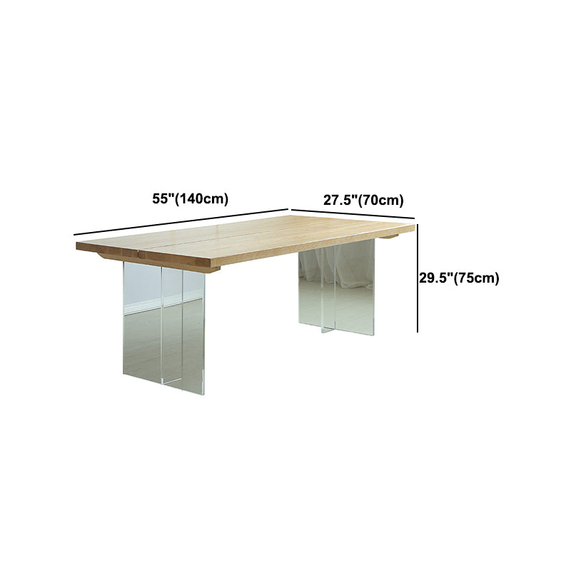 Tavolo da pranzo in legno massiccio di pino tavolo da pranzo rettangolo con doppia base di piedistallo