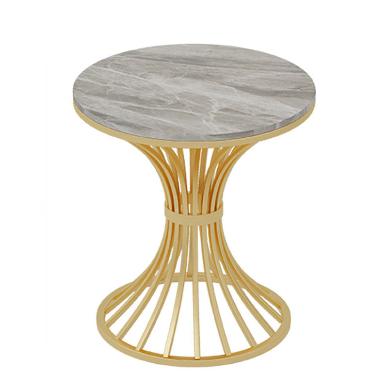 Gold Pedestal Dining Table Modern Style Round Stone Top Table Clearhalo 'Dining Tables & Seating' 'Dining Tables' 'dining_table' 'furn' 'furn_dining_table' 'Furniture' 'Kitchen & Dining Furniture' 5767050
