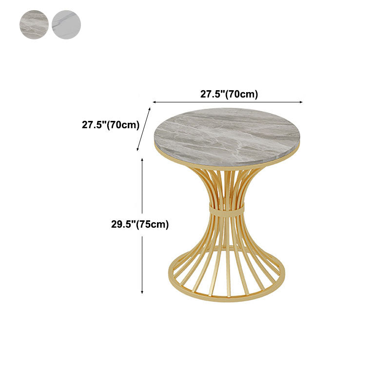 Gold Pedestal Dining Table Modern Style Round Stone Top Table Clearhalo 'Dining Tables & Seating' 'Dining Tables' 'dining_table' 'furn' 'furn_dining_table' 'Furniture' 'Kitchen & Dining Furniture' 5767056