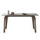 Retro Modern Grey Top Table Solid Wood 4 Legs Dining Room Table
