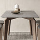 Retro Modern Grey Top Table Solid Wood 4 Legs Dining Room Table