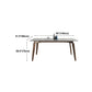 Retro Modern Grey Top Table Solid Wood 4 Legs Dining Room Table
