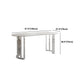 White Top Oval Dining Table Stone Dining Table with Acrylic Base