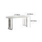 White Top Oval Dining Table Stone Dining Table with Acrylic Base
