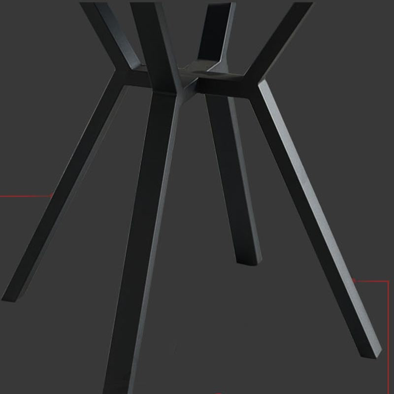 Witte stenen bovenste tafel moderne ronde zwarte stalen basis eettafel