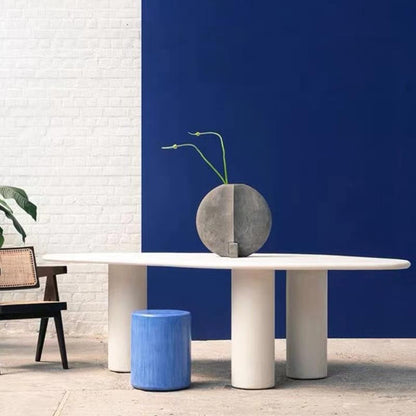 Modern Style White Wood Table Specialty Dining Table for Kitchen 63"L x 31.5"W x 29.5"H Without Chairs Clearhalo 'Dining Tables & Seating' 'Dining Tables' 'dining_table' 'furn' 'furn_dining_table' 'Furniture' 'Kitchen & Dining Furniture' 5767125