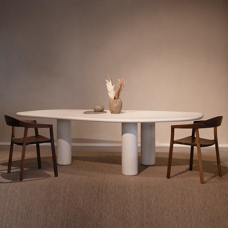 Modern Style White Wood Table Specialty Dining Table for Kitchen 118.1"L x 43.3"W x 29.5"H Without Chairs Clearhalo 'Dining Tables & Seating' 'Dining Tables' 'dining_table' 'furn' 'furn_dining_table' 'Furniture' 'Kitchen & Dining Furniture' 5767126