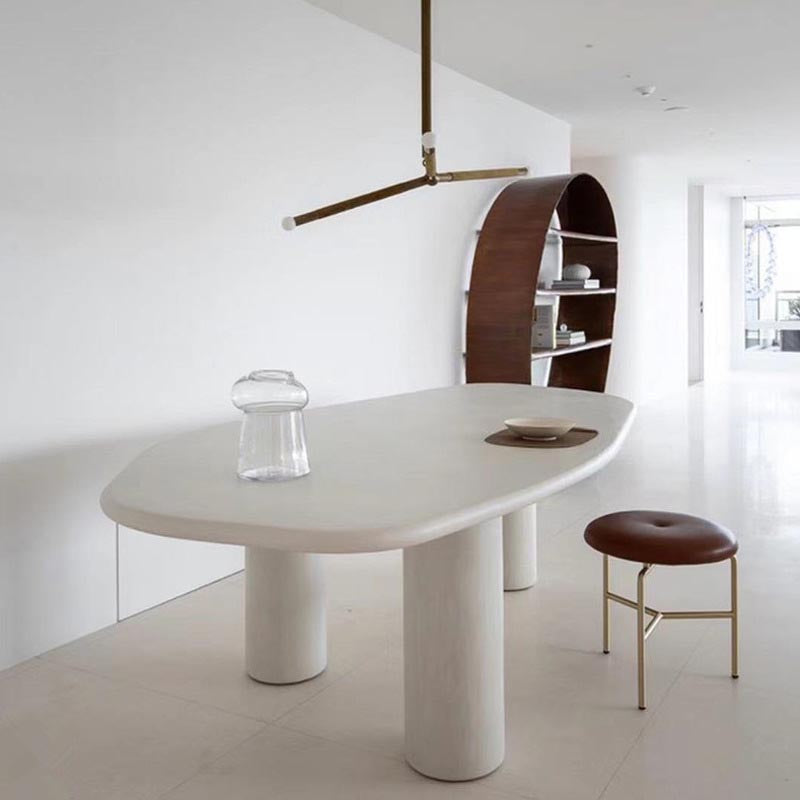Modern Style White Wood Table Specialty Dining Table for Kitchen Clearhalo 'Dining Tables & Seating' 'Dining Tables' 'dining_table' 'furn' 'furn_dining_table' 'Furniture' 'Kitchen & Dining Furniture' 5767129