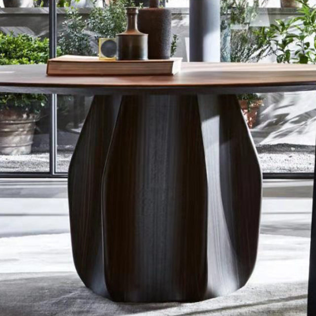 Round Standard Height Dining Table Modern Solid Wood Pedestal Dining Table