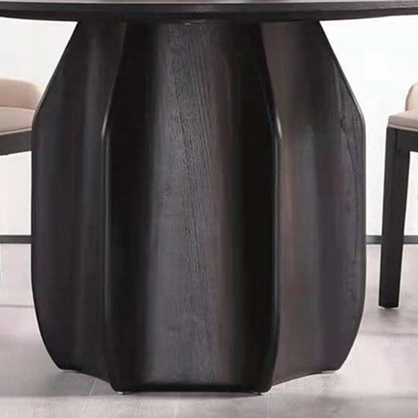 Round Standard Height Dining Table Modern Solid Wood Pedestal Dining Table