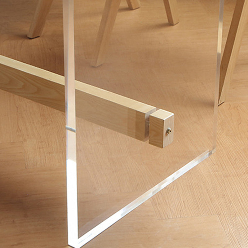 Table à manger spécialisée marron moderne en bois massif pour cuisine