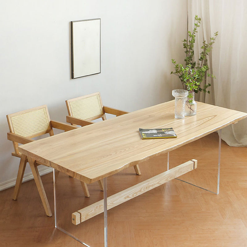 Table à manger spécialisée marron moderne en bois massif pour cuisine