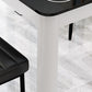 Rectangle Dining Table Modern White and Black in Glass Table for Kitchen