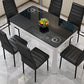 Rectangle Dining Table Modern White and Black in Glass Table for Kitchen