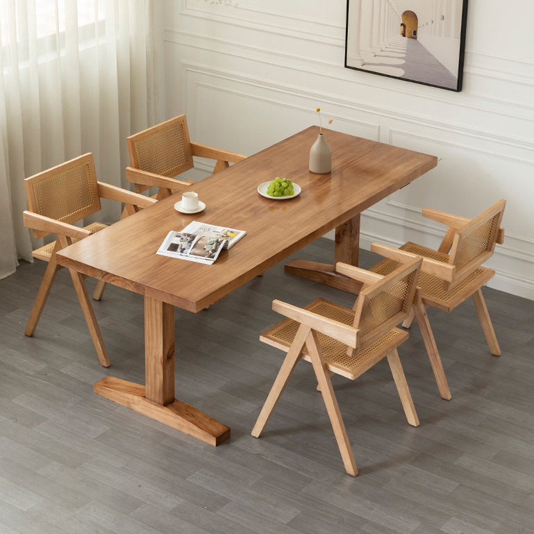 Contemporary Style Dining Table Rectangle Solid Wood Table for Home Kitchen 78.7"L x 31.5"W x 29.5"H Without Chairs Clearhalo 'Dining Tables & Seating' 'Dining Tables' 'dining_table' 'furn' 'furn_dining_table' 'Furniture' 'Kitchen & Dining Furniture' 5767206
