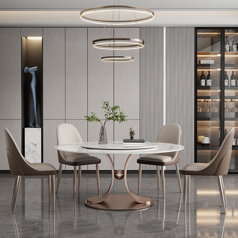 Mesa de comedor de pedestal de la base de rosas