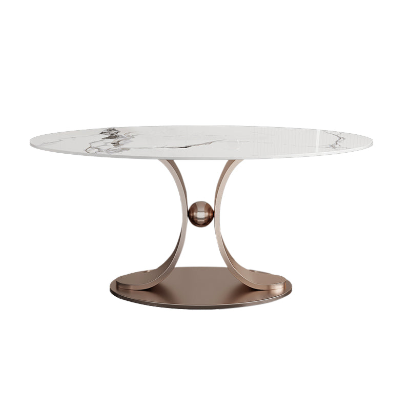 Mesa de comedor de pedestal de la base de rosas