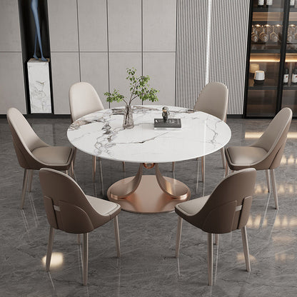 Mesa de comedor de pedestal de la base de rosas