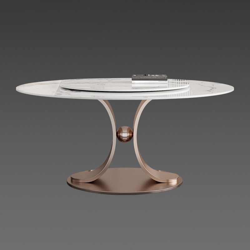 Mesa de comedor de pedestal de la base de rosas