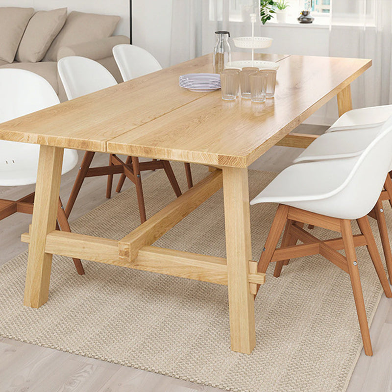 Contemporary Style Dining Table Solid Wood Rectangle Table for Home Kitchen 78.7"L x 31.5"W x 29.5"H Without Chairs Clearhalo 'Dining Tables & Seating' 'Dining Tables' 'dining_table' 'furn' 'furn_dining_table' 'Furniture' 'Kitchen & Dining Furniture' 5767241