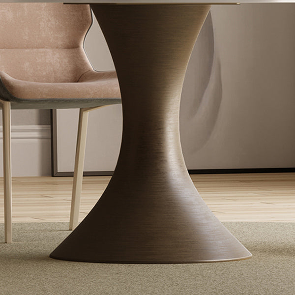 Traditional Luxury Round Table Stone Top Gold Base Dining Table Clearhalo 'Dining Tables & Seating' 'Dining Tables' 'dining_table' 'furn' 'furn_dining_table' 'Furniture' 'Kitchen & Dining Furniture' 5767294