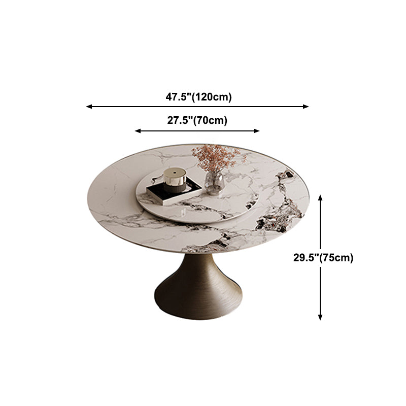 Traditional Luxury Round Table Stone Top Gold Base Dining Table Clearhalo 'Dining Tables & Seating' 'Dining Tables' 'dining_table' 'furn' 'furn_dining_table' 'Furniture' 'Kitchen & Dining Furniture' 5767299