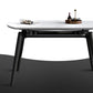 Modern Wood Base Dining Table Round Extendable 4 Legs Dining Table