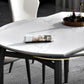 Modern Wood Base Dining Table Round Extendable 4 Legs Dining Table