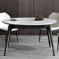 Modern Wood Base Dining Table Round Extendable 4 Legs Dining Table