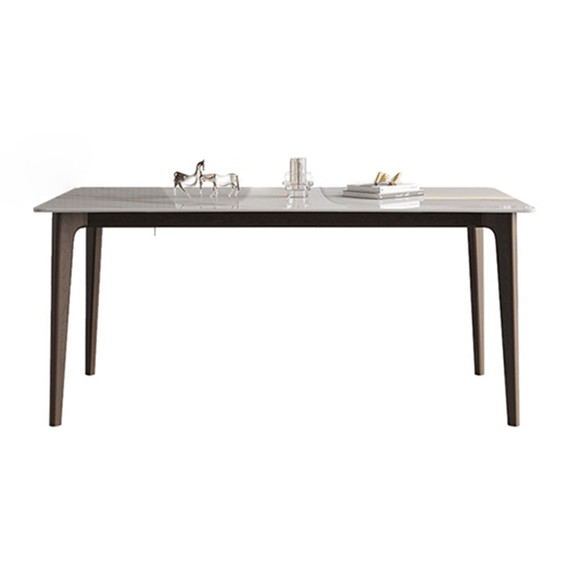 4 Legs Wood Dining Table Mid-century Modern Style Rectangle White Stone Top Dining Table Without Chairs Clearhalo 'Dining Tables & Seating' 'Dining Tables' 'dining_table' 'furn' 'furn_dining_table' 'Furniture' 'Kitchen & Dining Furniture' 5767384