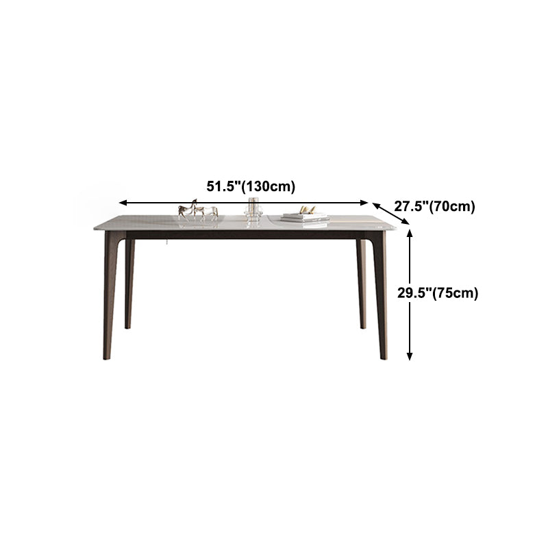 4 Legs Wood Dining Table Mid-century Modern Style Rectangle White Stone Top Dining Table Clearhalo 'Dining Tables & Seating' 'Dining Tables' 'dining_table' 'furn' 'furn_dining_table' 'Furniture' 'Kitchen & Dining Furniture' 5767391