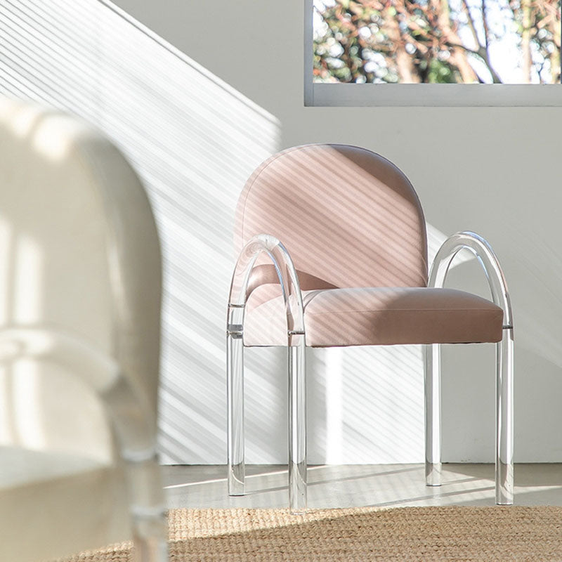Velvet Matte Finish Dining Chair Designer Style Home Solid Back Arm Chair Clearhalo 'Dining Chairs' 'Dining Tables & Seating' 'dining_chair' 'furn' 'furn_dining_chair' 'Furniture' 'Kitchen & Dining Furniture' 5767425