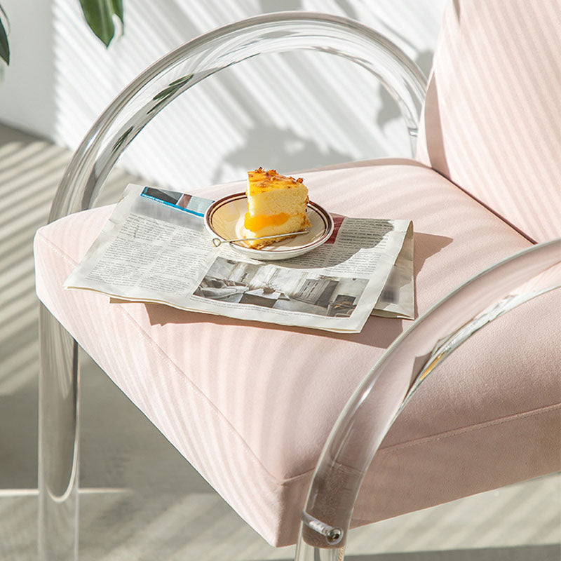 Velvet Matte Finish Dining Chair Designer Style Home Solid Back Arm Chair Clearhalo 'Dining Chairs' 'Dining Tables & Seating' 'dining_chair' 'furn' 'furn_dining_chair' 'Furniture' 'Kitchen & Dining Furniture' 5767437