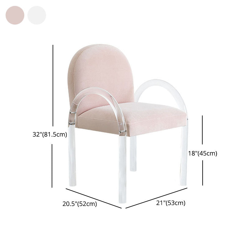 Velvet Matte Finish Dining Chair Designer Style Home Solid Back Arm Chair Clearhalo 'Dining Chairs' 'Dining Tables & Seating' 'dining_chair' 'furn' 'furn_dining_chair' 'Furniture' 'Kitchen & Dining Furniture' 5767446