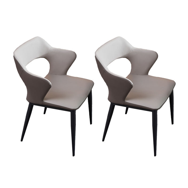 Silla lateral de cuero de falso industrial brazo abierto sillas laterales