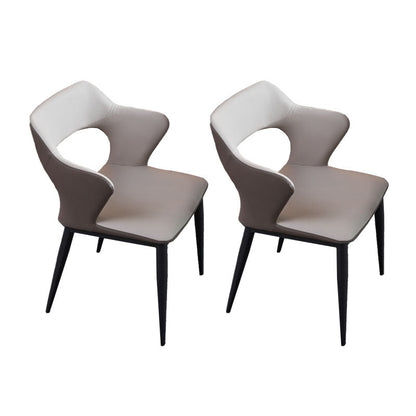 Silla lateral de cuero de falso industrial brazo abierto sillas laterales