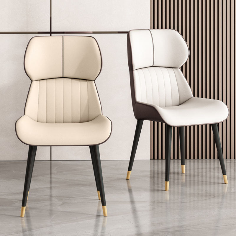 Scandinavian Wingback Arm Dining Chairs for Home Leather Dining Chairs