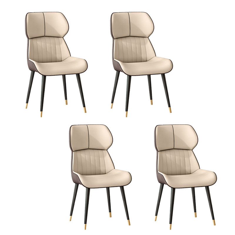 Scandinavian Wingback Arm Dining Chairs for Home Leather Dining Chairs