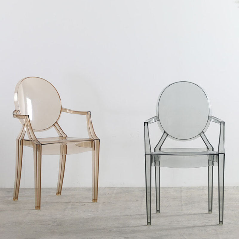 Plastic eetkamerstoel Scandinavische arm Open achterzijde stoelen voor thuis