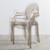 Plastic eetkamerstoel Scandinavische arm Open achterzijde stoelen voor thuis