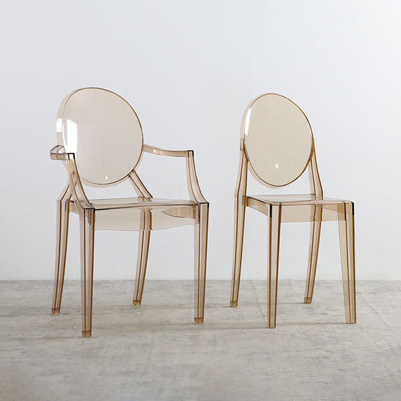 Plastic eetkamerstoel Scandinavische arm Open achterzijde stoelen voor thuis