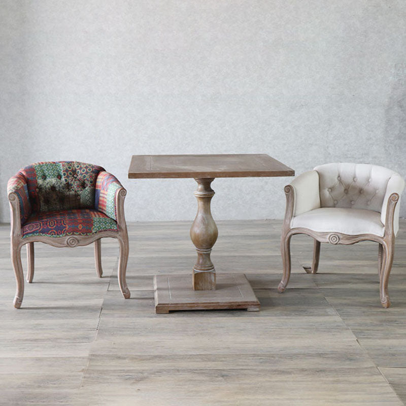 マット仕上げソリッドバックチェアファームハウスコーヒーショップファブリックアームチェア