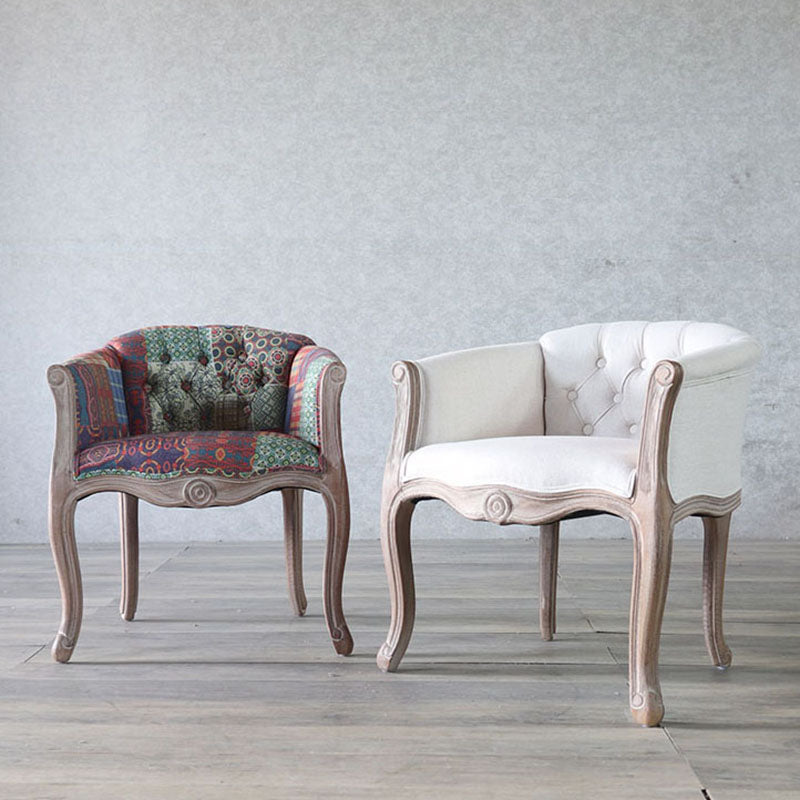 マット仕上げソリッドバックチェアファームハウスコーヒーショップファブリックアームチェア