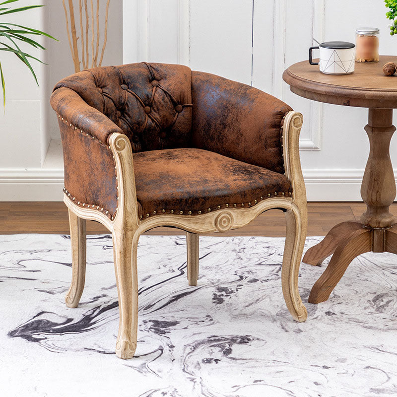 Sólida silla de comedor de la parte posterior cafetera silla de brazo tapizado