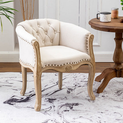 Sólida silla de comedor de la parte posterior cafetera silla de brazo tapizado