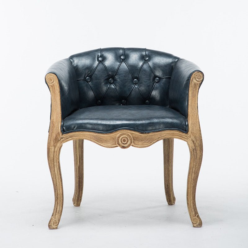 Silla de brazo tapizado de balcón de la granja acabado mate sólido silla de comedor de espalda