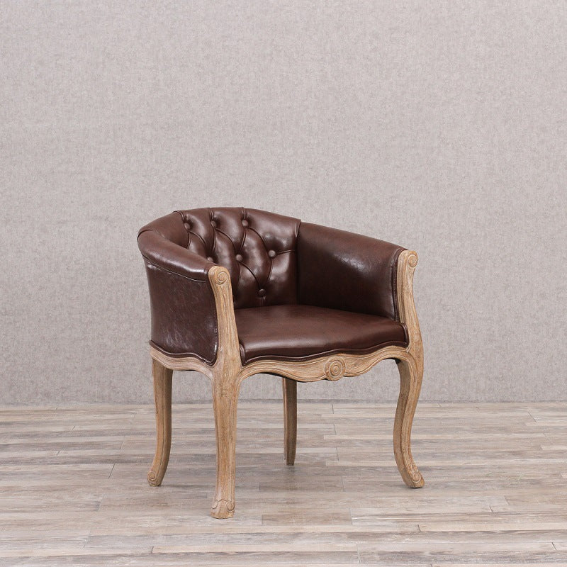 Silla de brazo tapizado de balcón de la granja acabado mate sólido silla de comedor de espalda