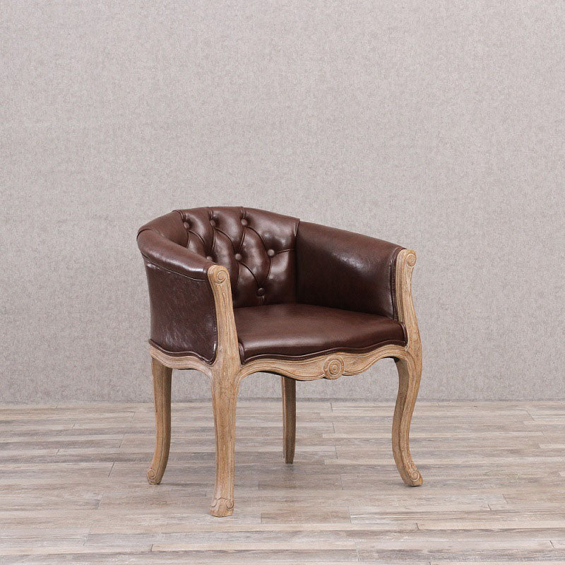 Silla de brazo tapizado de balcón de la granja acabado mate sólido silla de comedor de espalda