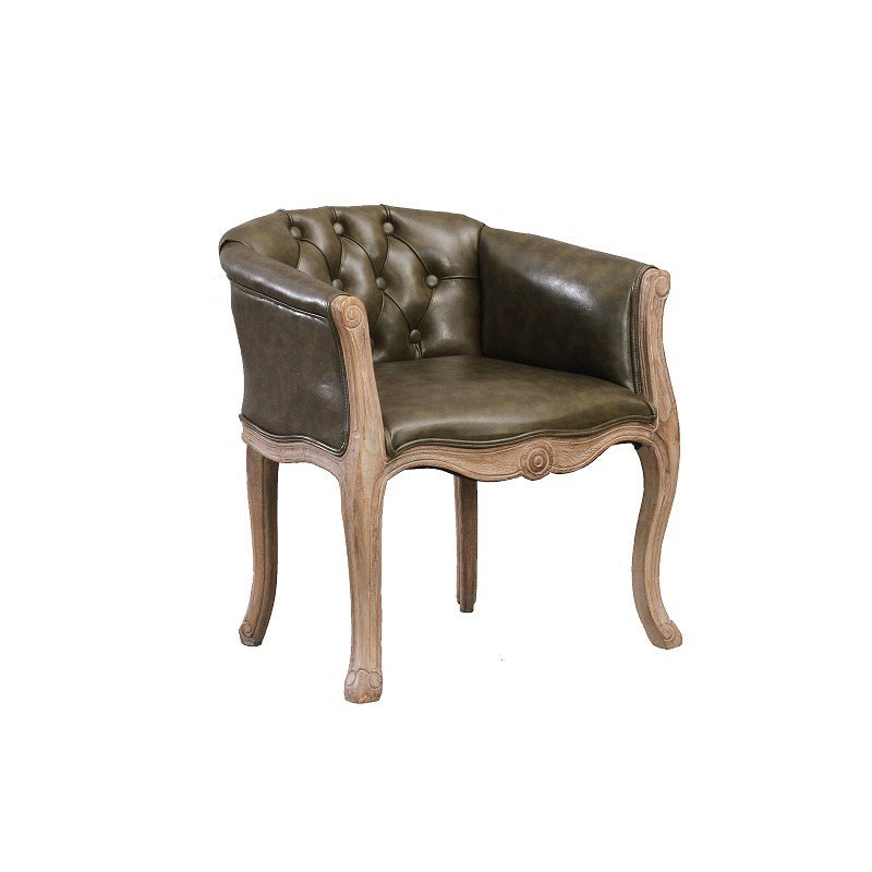 Silla de brazo tapizado de balcón de la granja acabado mate sólido silla de comedor de espalda